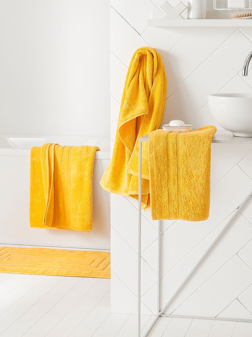 Serviette de bain 50 x 90 cm 500gr jaune - Kiabi