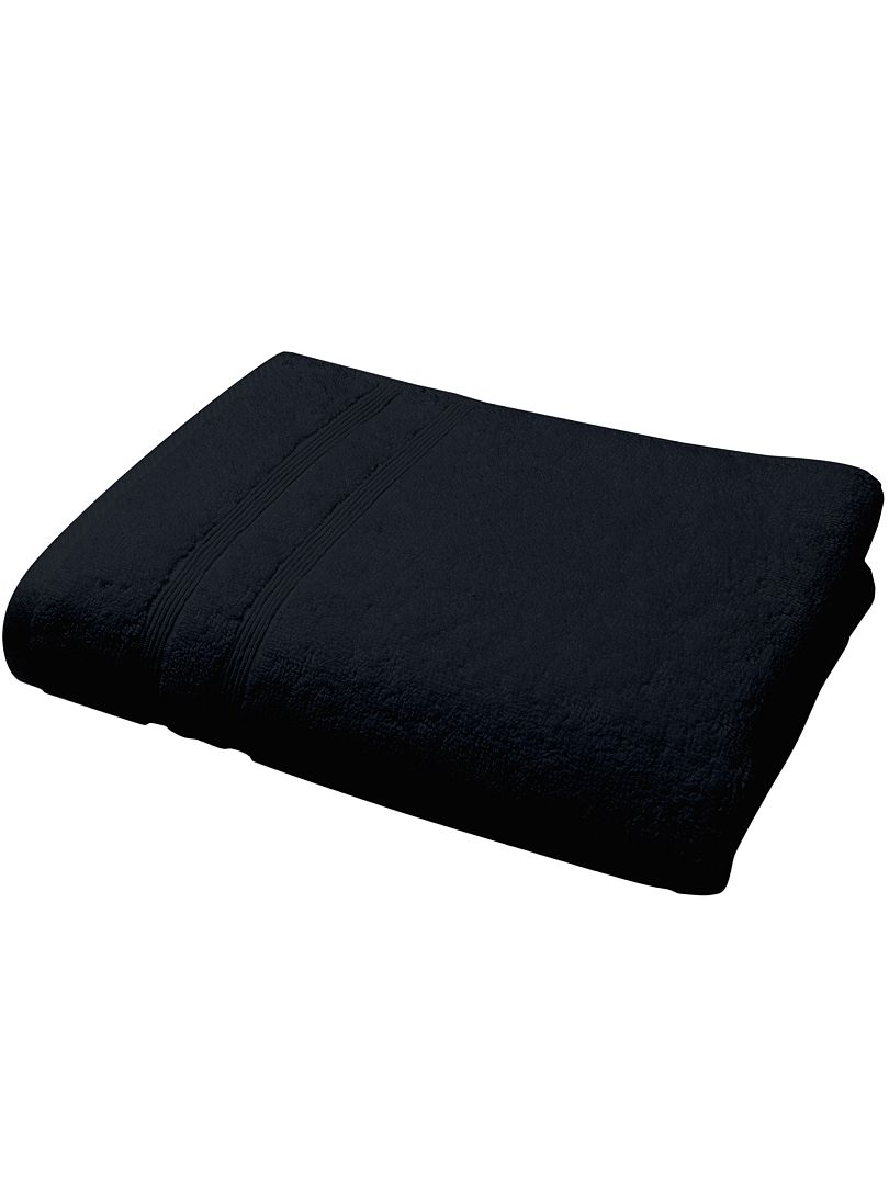 Serviette de bain (30 x 50 cm) Black Line Gris ficelle / noir - Linge de  bain - Eminza