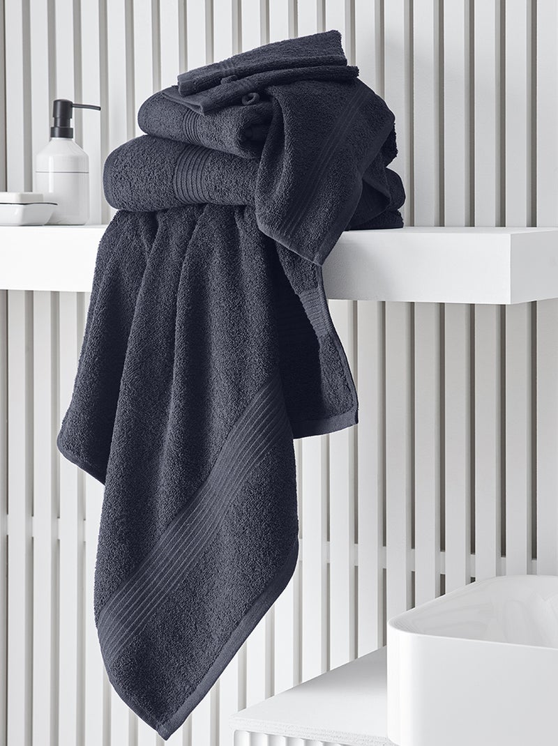 Serviette de bain 50 x 90 cm bleu noir - Kiabi