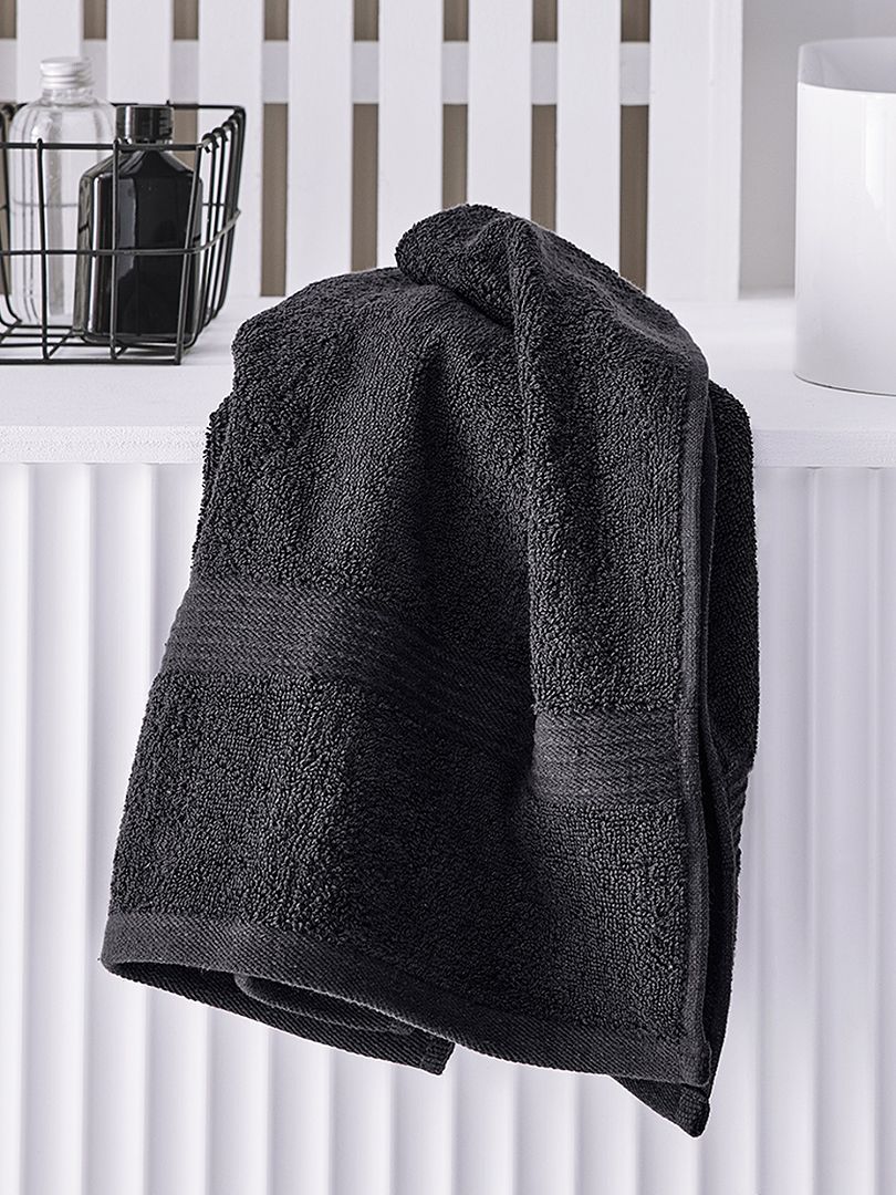 Serviette de bain 50 x 90 cm noir - Kiabi