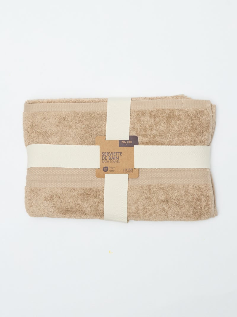 Serviette de bain 70 x 130 cm Beige - Kiabi
