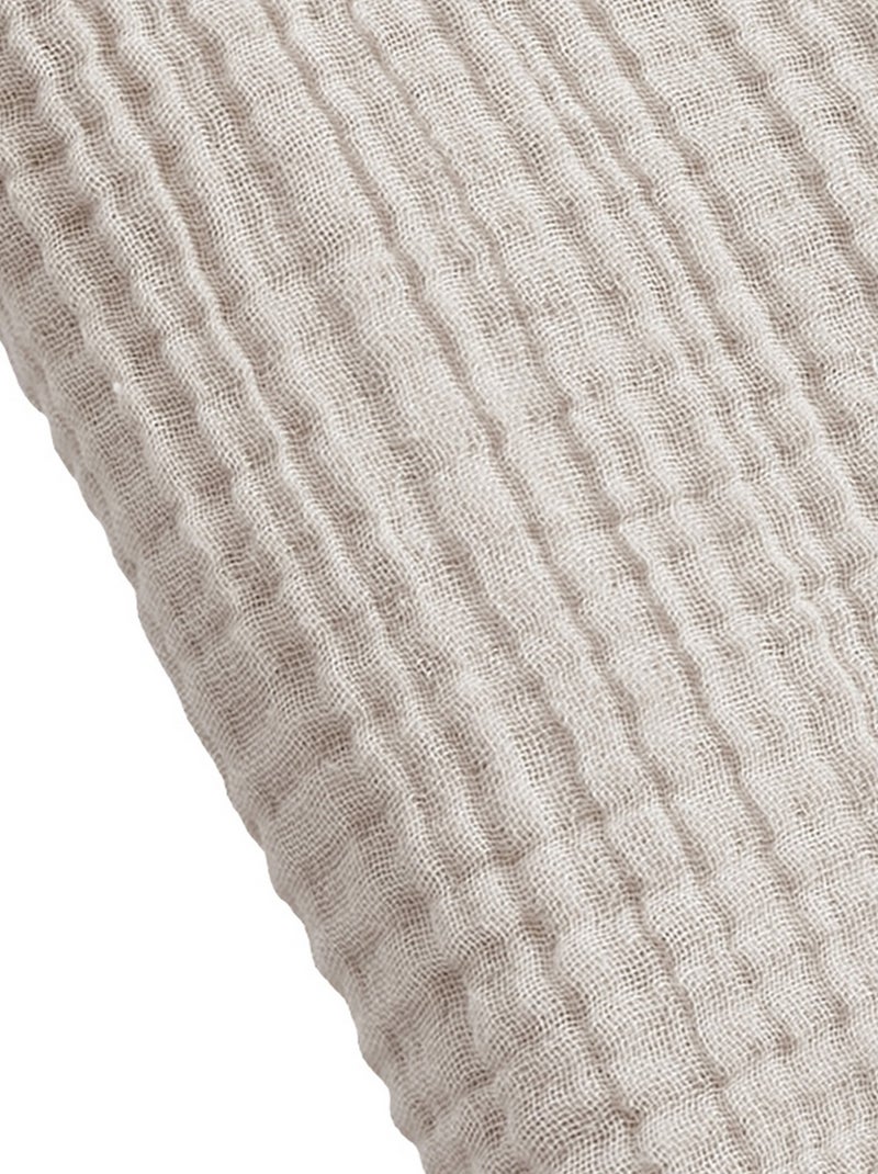 Serviette de bain 70x130 cm Gaze de Coton Beige - Kiabi