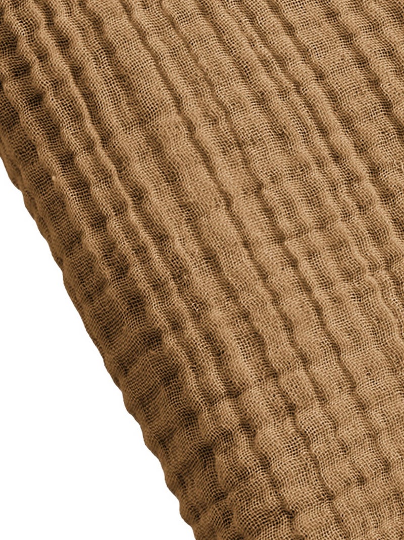 Serviette de bain 70x130 cm Gaze de Coton Marron - Kiabi