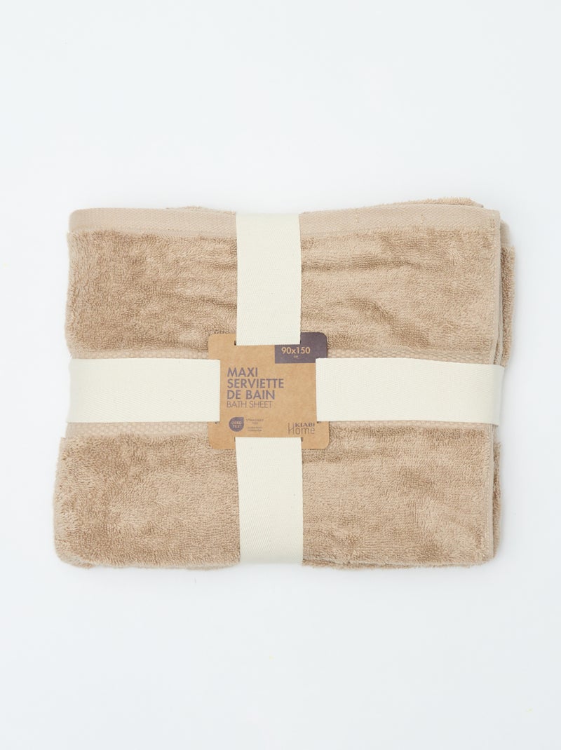 Serviette de bain 90 x 150 cm Beige - Kiabi