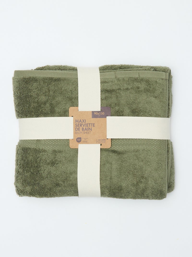 Serviette de bain 90 x 150 cm Vert - Kiabi