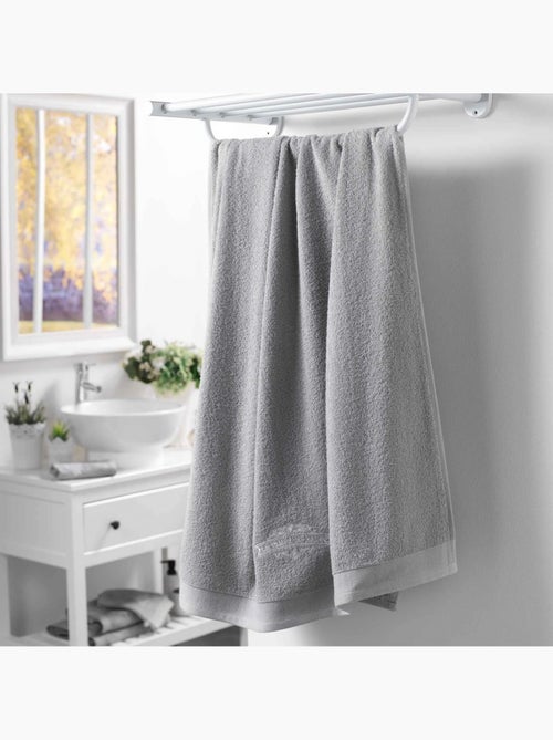 Serviette de bain 90 x 150 cm Vintage Gris - Kiabi