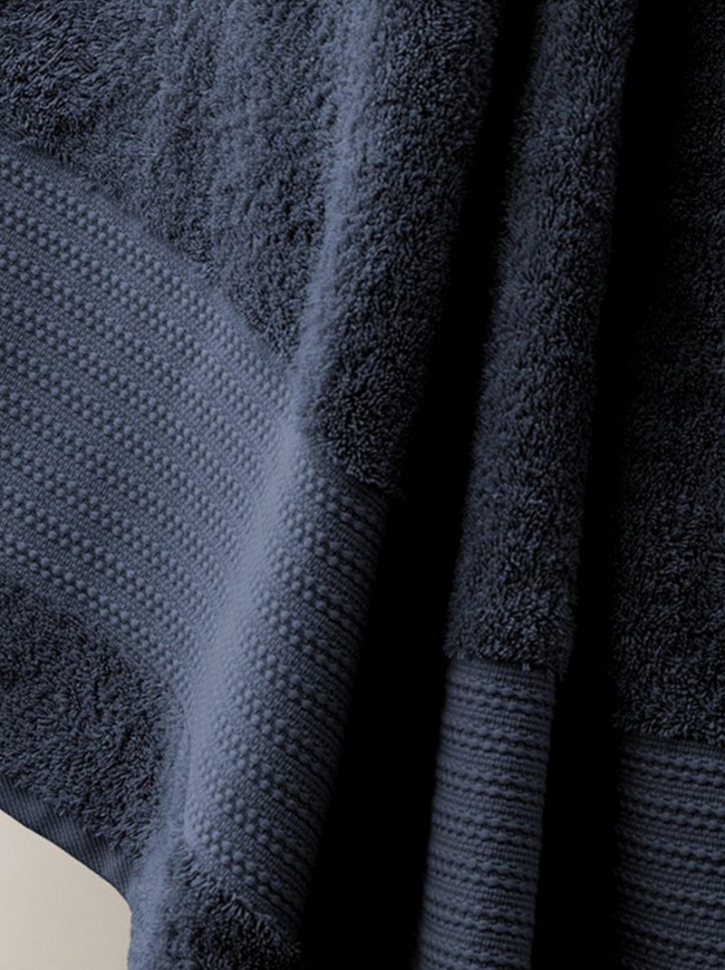 Serviette de bain 90x150 cm Coton Bleu foncé - Kiabi