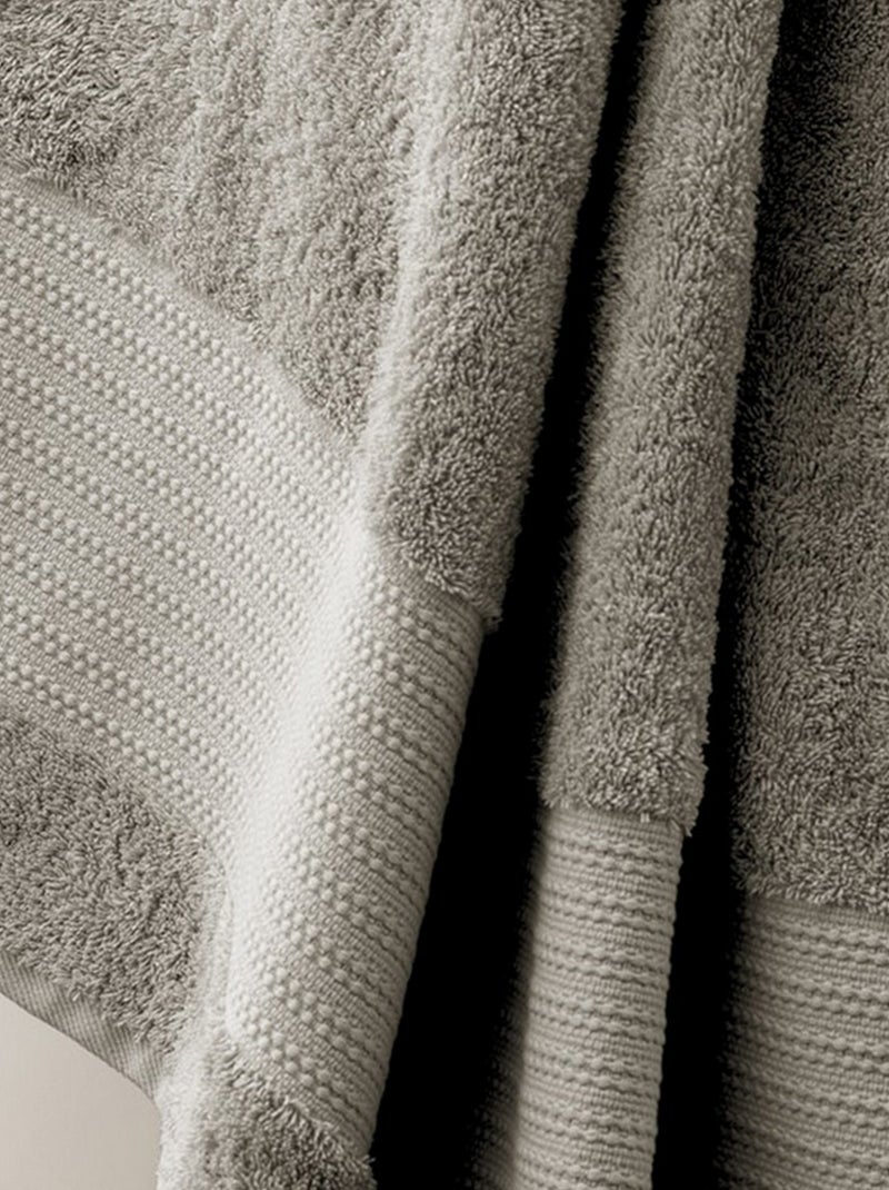 Serviette de bain 90x150 cm Coton Taupe - Kiabi