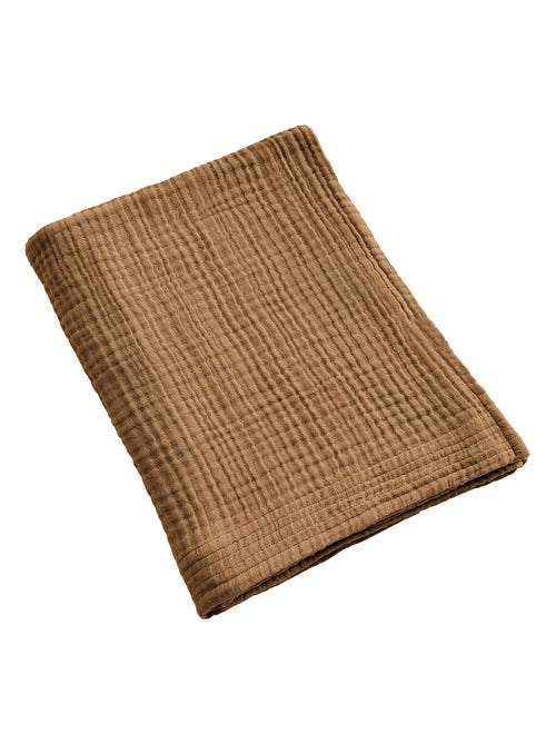Serviette de bain 90x150 cm Gaze de Coton Camel - Kiabi
