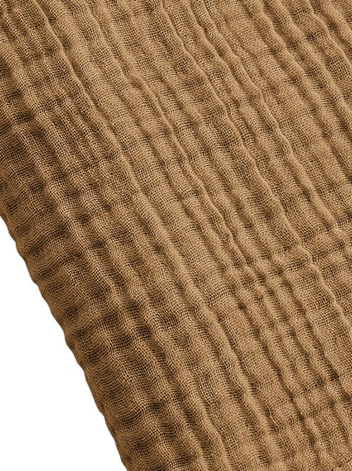 Serviette de bain 90x150 cm Gaze de Coton Camel - Kiabi