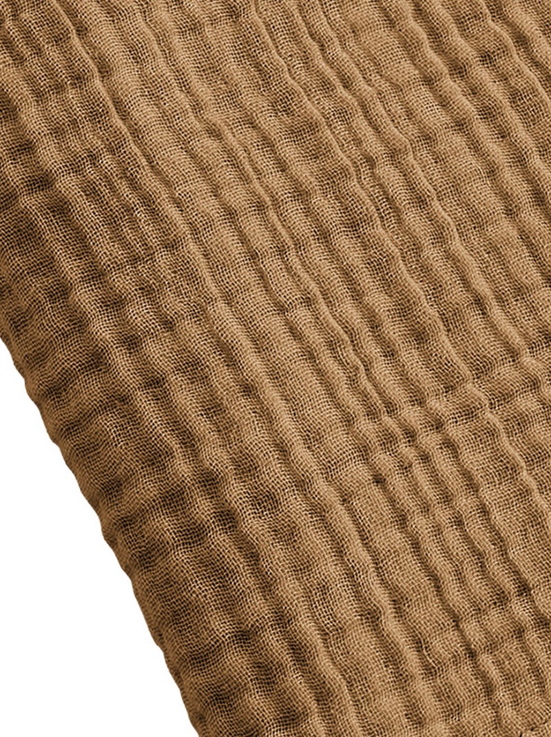 Serviette de bain 90x150 cm Gaze de Coton Camel Marron - Kiabi