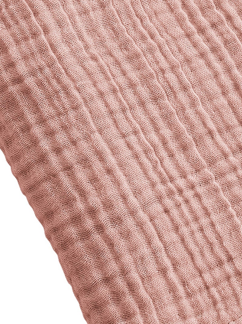 Serviette de bain 90x150 cm Gaze de Coton Rose Rose - Kiabi