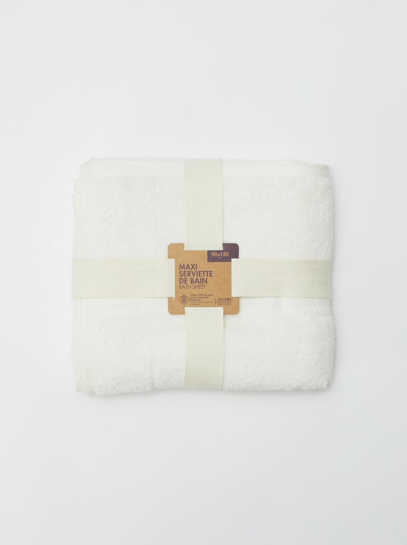 Serviette de bain (90x150cm) - Kiabi Home Ecru - Kiabi