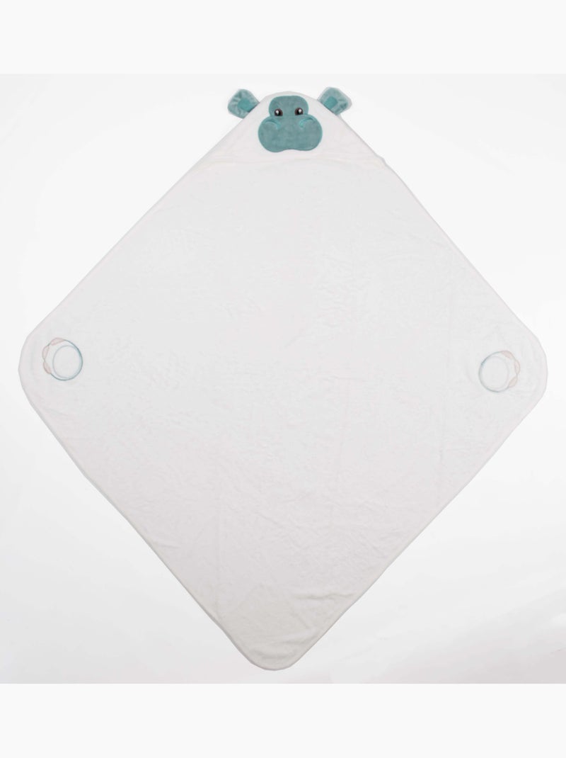 Serviette de Bain Bébé / enfant- Serviette en fibre de bambou 90cm x 90cm Blanc Bleu - Kiabi
