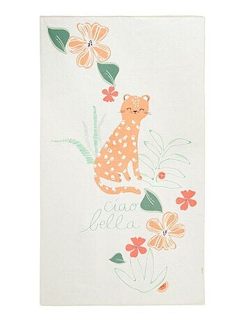 Serviette de bain bébé + pochette Fleur