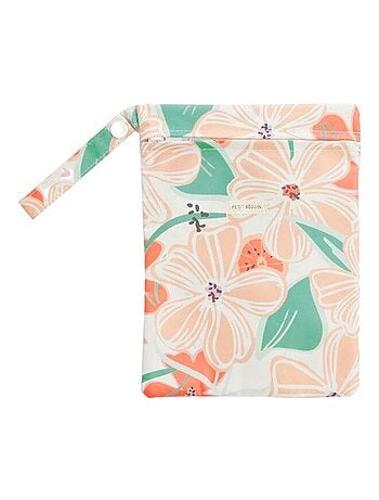 Serviette de bain bébé + pochette Fleur