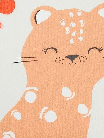 Serviette de bain bébé + pochette Fleur