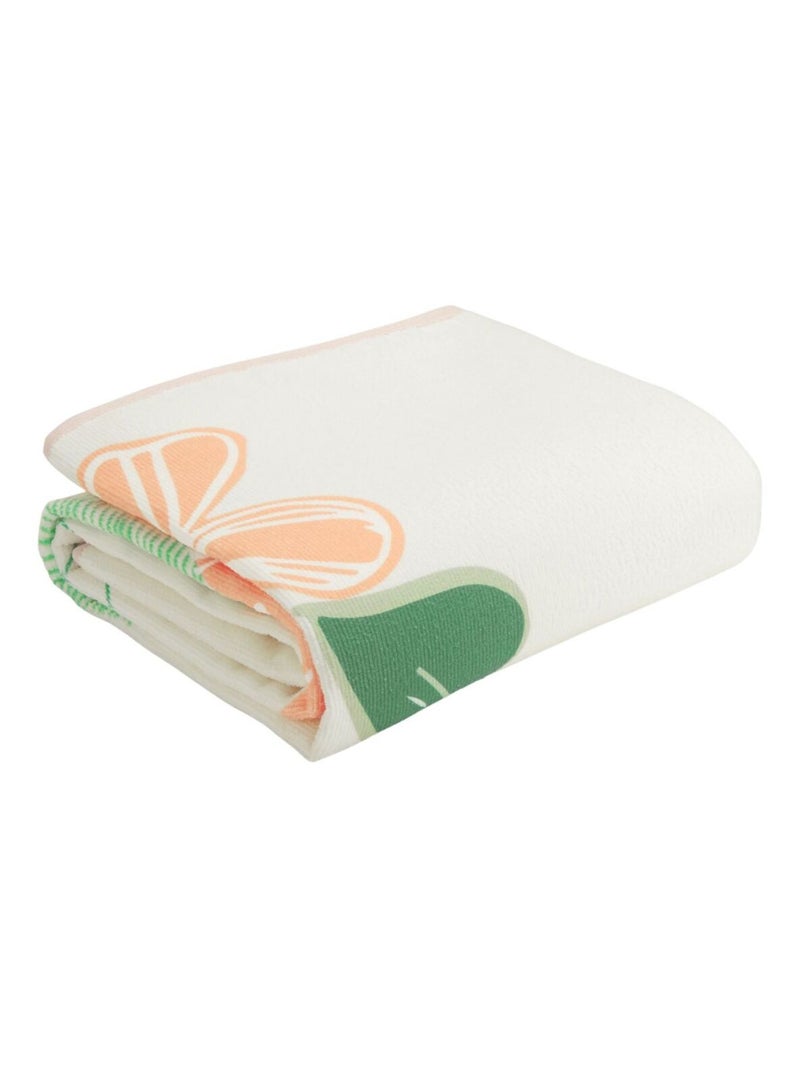 Serviette de bain bébé + pochette Fleur Ecru - Kiabi