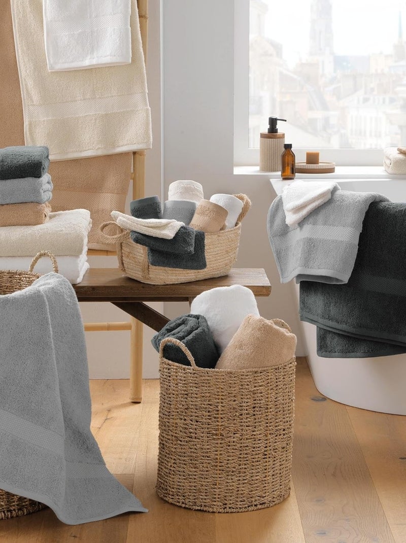 Serviette de bain Coton Douceur d'Intérieur Blanc - Kiabi