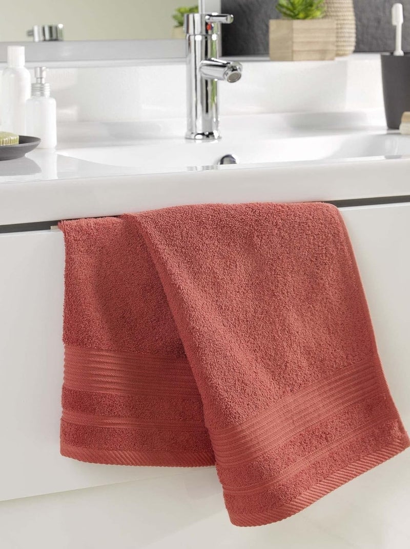 Serviette de bain Coton Douceur d'Intérieur Terracotta - Kiabi