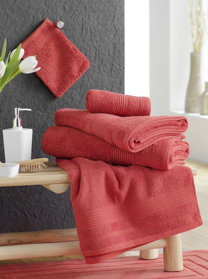 Serviette de bain Coton Douceur d'Intérieur Terracotta - Kiabi