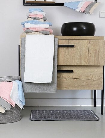 Serviette de bain en coton bouclette éponge avec bande à broder en toile AIDA