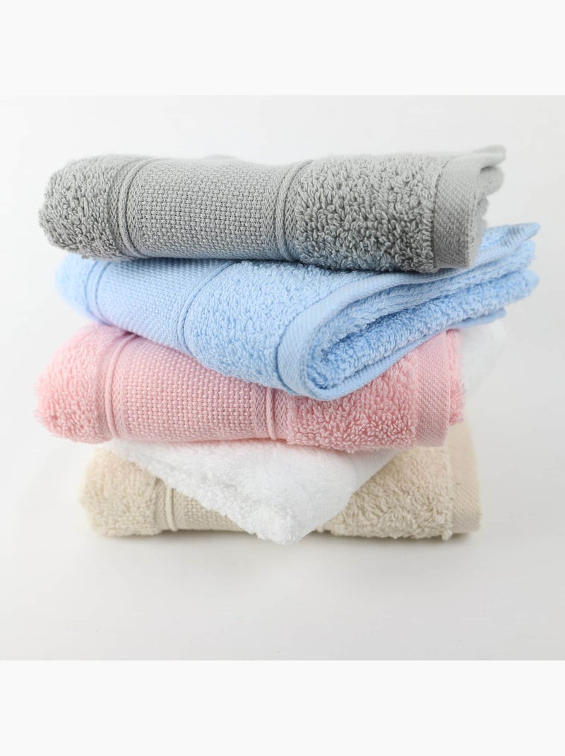 Serviette de bain en coton éponge avec bande à broder en toile AIDA Bleu - Kiabi