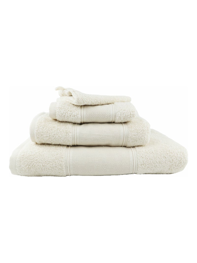 Serviette de bain en coton éponge avec bande à broder en toile AIDA Rose - Kiabi
