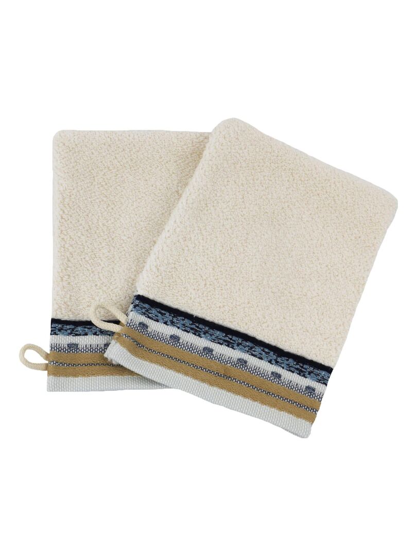 Tapis De Bain HERMÈS Coton Bateau - Bleu/Vert/Jaune, 65x90 Cm, Occasion