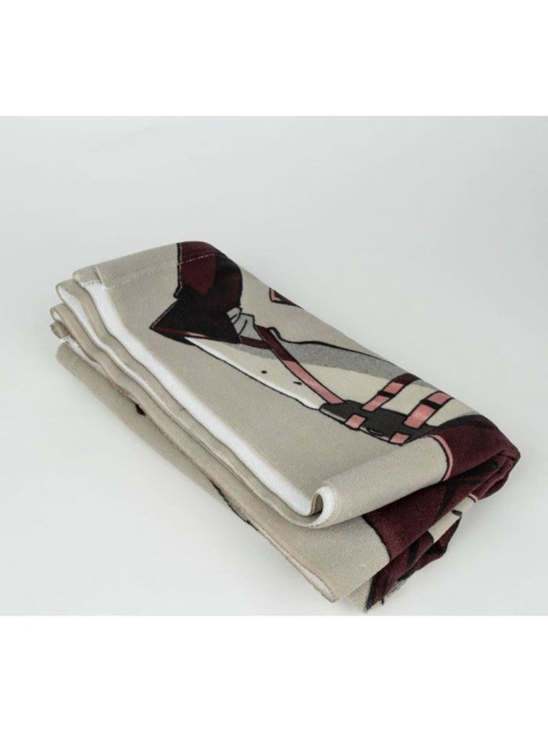 Serviette de bain enfant - 70x140 cm polyester séchage rapide - attack on titan Multicolore - Kiabi