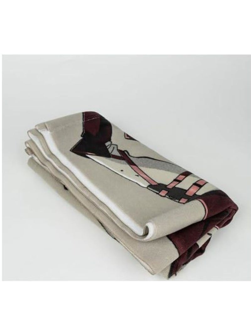 Serviette de bain enfant - 70x140 cm polyester séchage rapide - attack on titan Multicolore - Kiabi