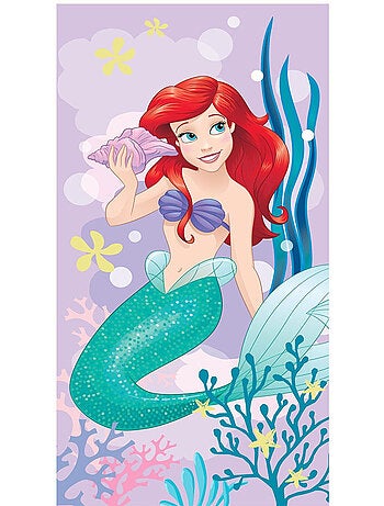 Serviette de bain enfant 100 % coton Disney Princess Ariel motif sirène