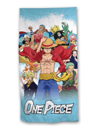 Serviette de Bain Enfant Bleu One Piece Luffy