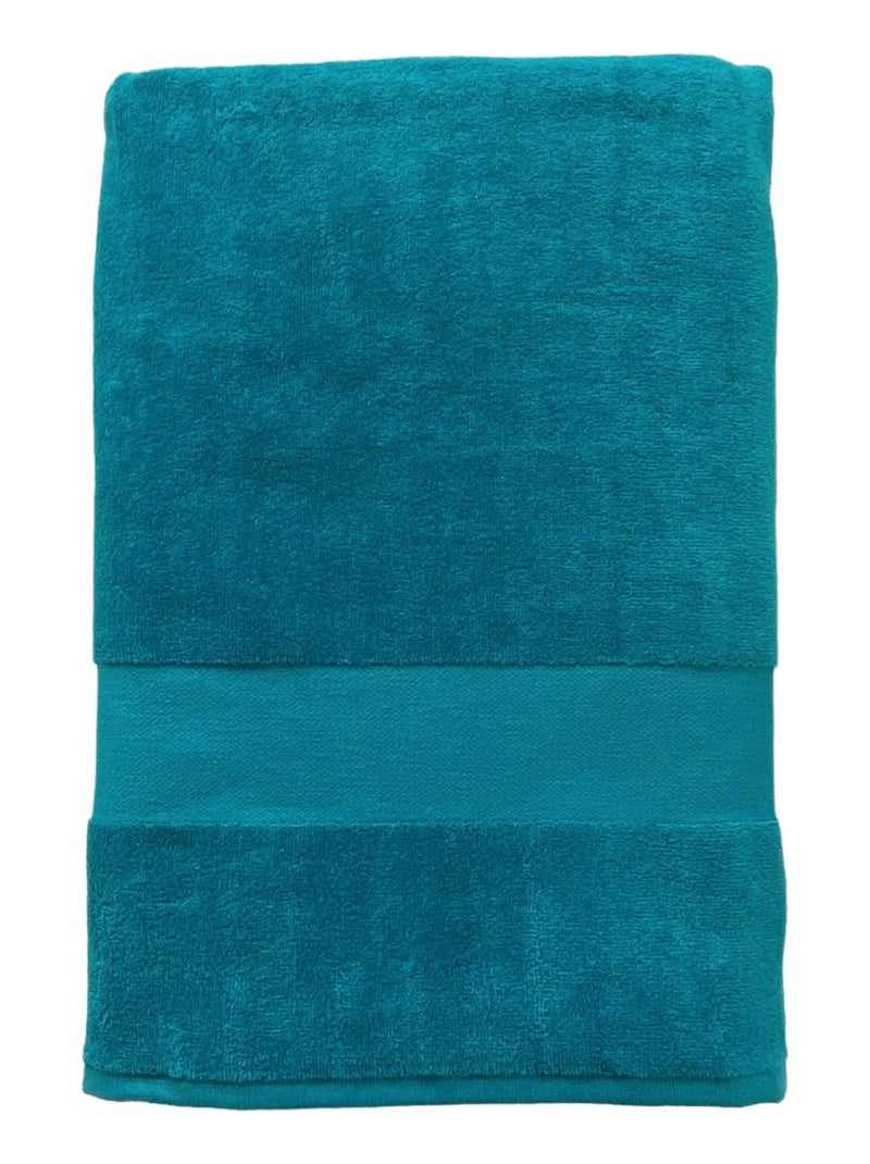 Serviette de bain éponge velours Classy Lake 90x180 500g/m² Bleu canard - Kiabi