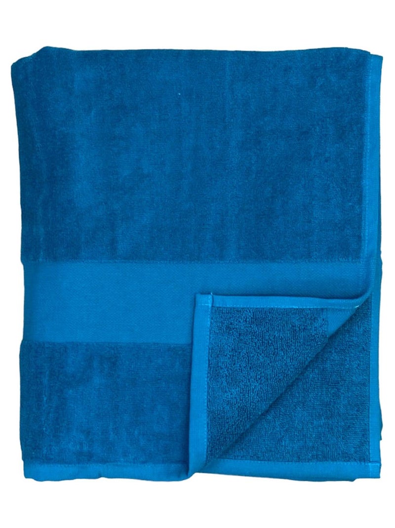 Serviette de bain éponge velours Classy Lake 90x180 500g/m² Bleu canard - Kiabi
