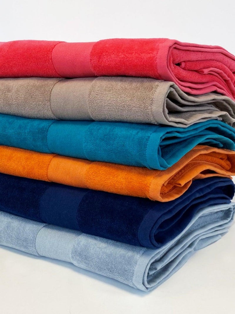Serviette de bain éponge velours Classy Lake 90x180 500g/m² Bleu canard - Kiabi