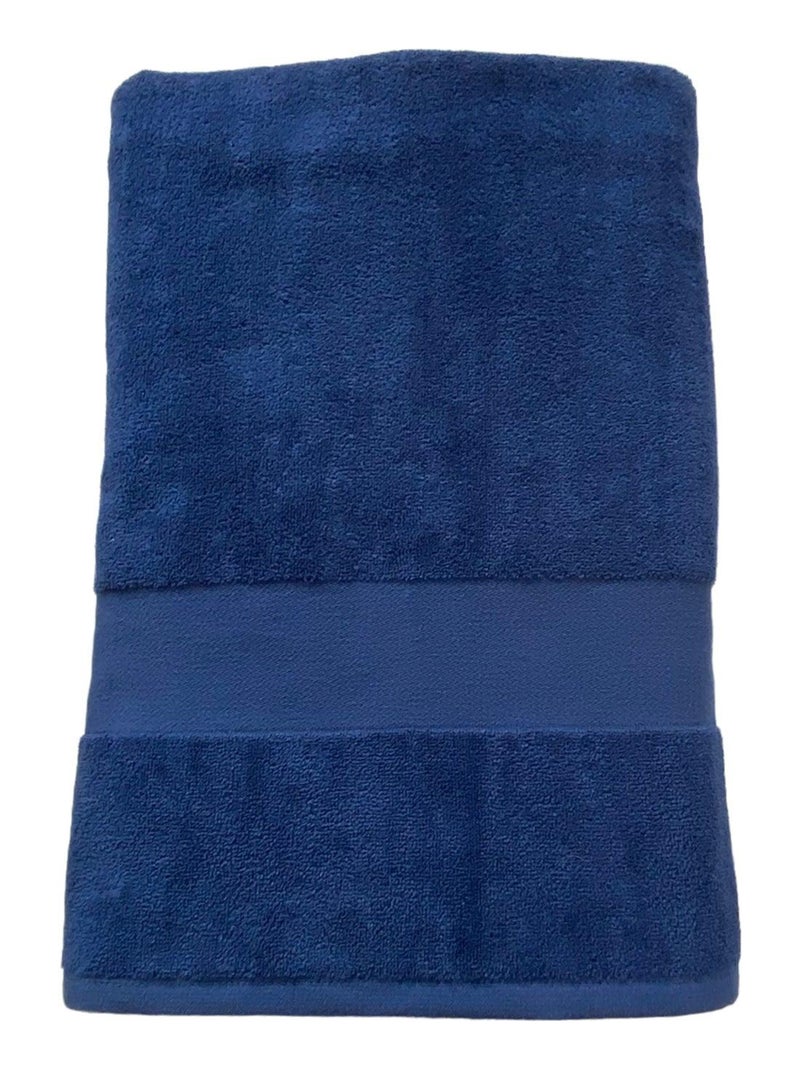 Serviette de bain éponge velours Classy Navy 90x180 500g/m² Bleu marine - Kiabi