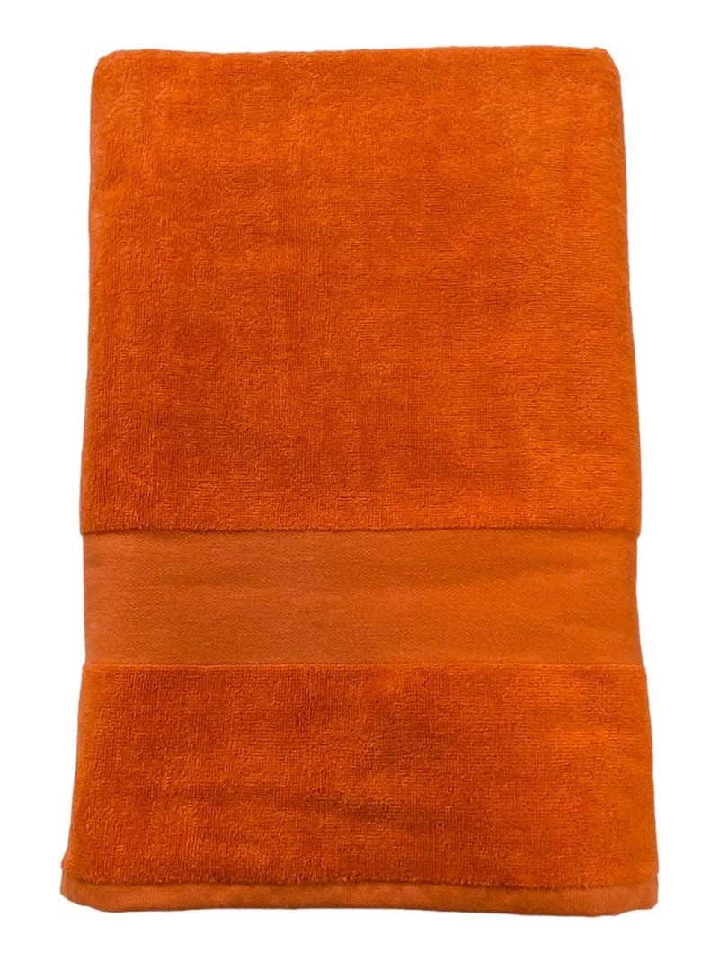 Serviette de bain éponge velours Classy Orange 90x180 500g/m² Orange - Kiabi