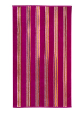 Serviette de bain éponge velours Jacquard Milonga Fuchsia 90x170 400g/m²