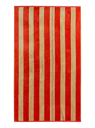 Serviette de bain éponge velours Jacquard Milonga Orange 70x140 400g/m²
