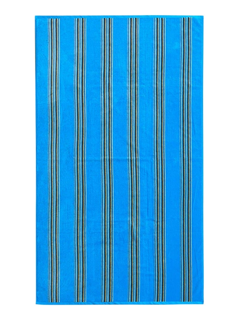 Serviette de bain éponge velours Jacquard Milonga Turquoise 70x140 400g/m² Bleu azur - Kiabi
