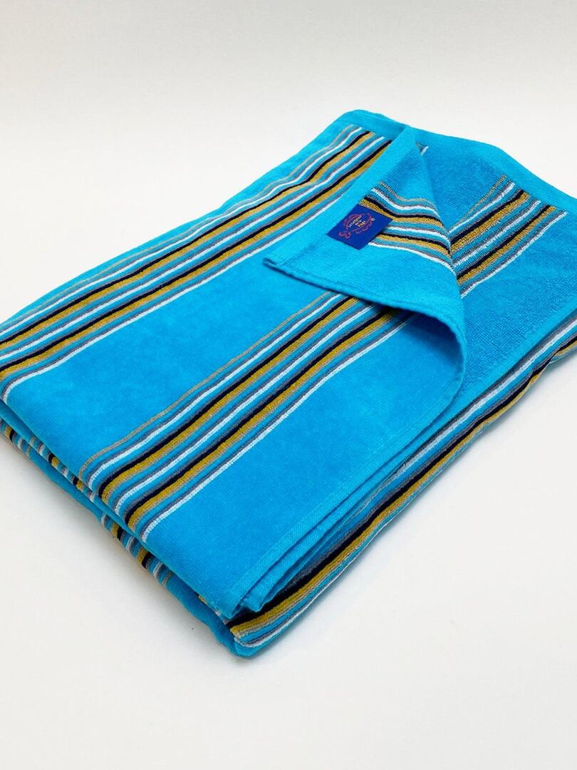 Serviette De Bain éponge Velours Jacquard Milonga Turquoise 90x170 400g Bleu Azur Ckm26 5 Frb3