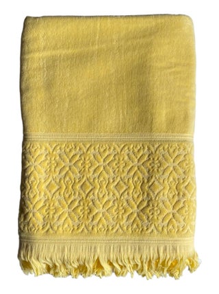 Serviette de bain éponge velours unie Romance Zeste 90x170 460g/m²