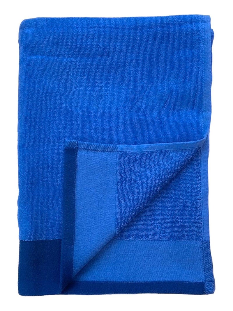 Serviette de bain éponge velours unie Shady Bleu Marine 140x180 370g/m² Bleu marine - Kiabi