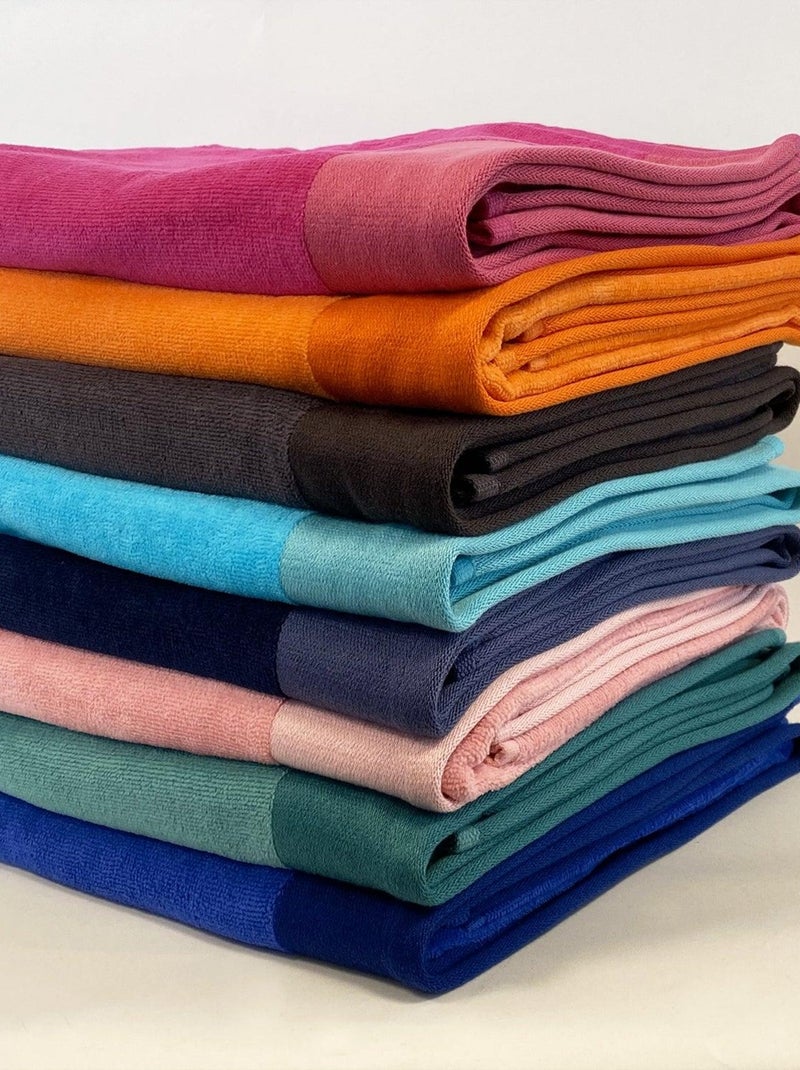 Serviette de bain éponge velours unie Shady Bleu Marine 140x180 370g/m² Bleu marine - Kiabi