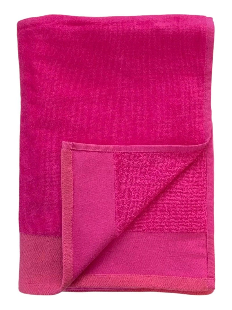 Serviette de bain éponge velours unie Shady Fuchsia 90x160 370g/m² Rose fushia - Kiabi