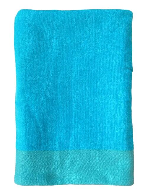 Serviette de bain éponge velours unie Shady Turquoise 140x180 370g/m² - Kiabi