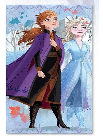 Serviette de bain et de plage - disney - la reine des neiges - 70x137 cm - sèche-rapidement - violet