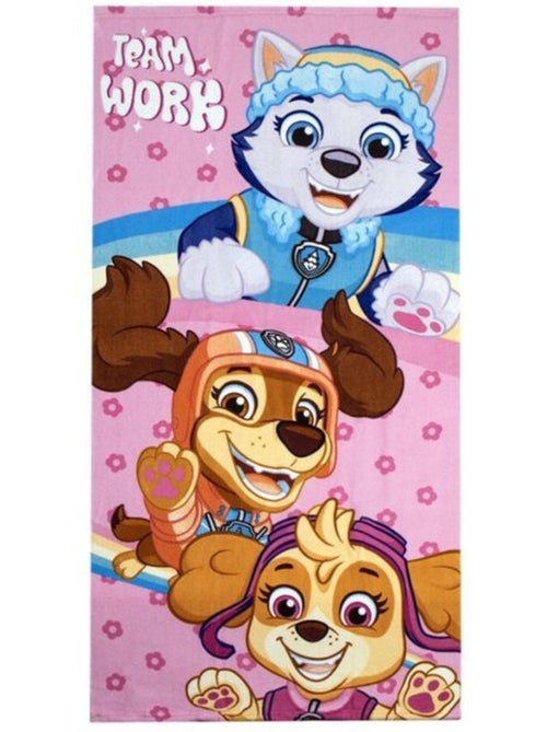 Serviette de bain et de plage - paw patrol - 70x140 cm - sèche rapide - ultra-absorbante - rose - Kiabi