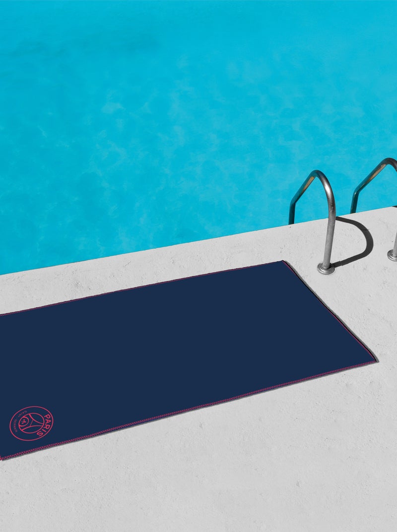 Serviette de bain et de plage en microfibre, PSG NEORED Bleu nuit - Kiabi